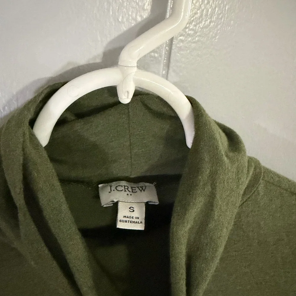 J.Crew Turtleneck Top Womens Small Olive Green Long‎ Sleeve Re-Imagined Cotton